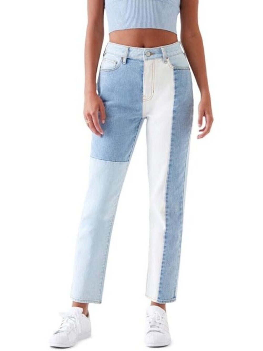 Pacsun Mom Jeans Patchwork Funky 70s - Picture 2 of 14